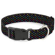 Plastic Clip Collar - Dog Bone Black/Multi Color Plastic Clip Collars Buckle-Down