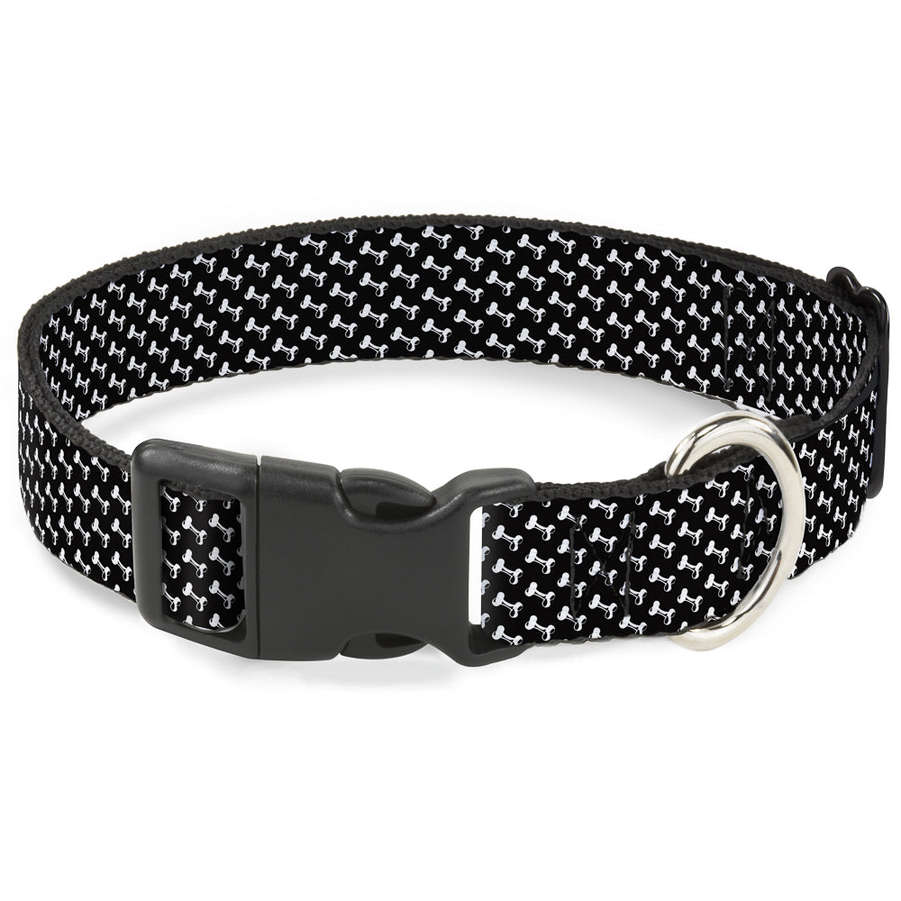 Plastic Clip Collar - Dog Bone Black/White Plastic Clip Collars Buckle-Down