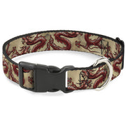 Plastic Clip Collar - Dragons Tan Plastic Clip Collars Buckle-Down