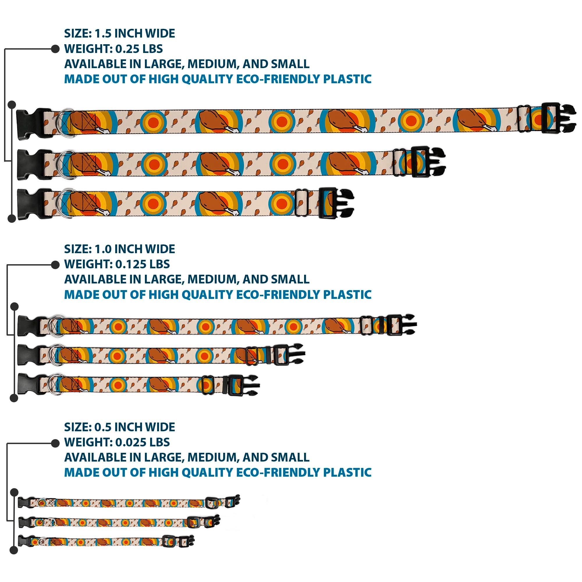 Plastic Clip Collar - Drumstick Target Plastic Clip Collars Buckle-Down