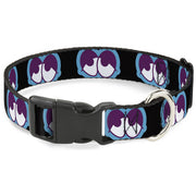 Plastic Clip Collar - Dopey Eyes Black/Baby Blue/Purple Plastic Clip Collars Buckle-Down