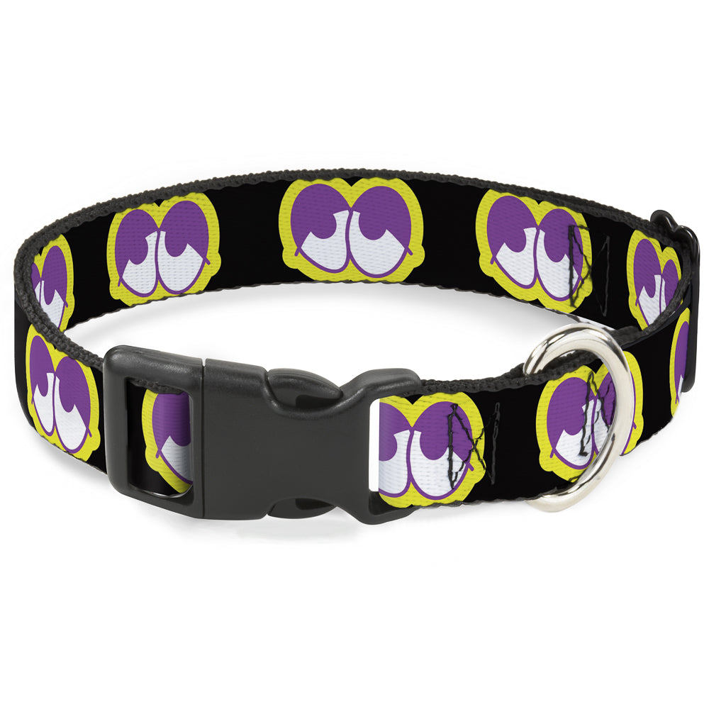 Plastic Clip Collar - Dopey Eyes Black/Yellow/Purple Plastic Clip Collars Buckle-Down