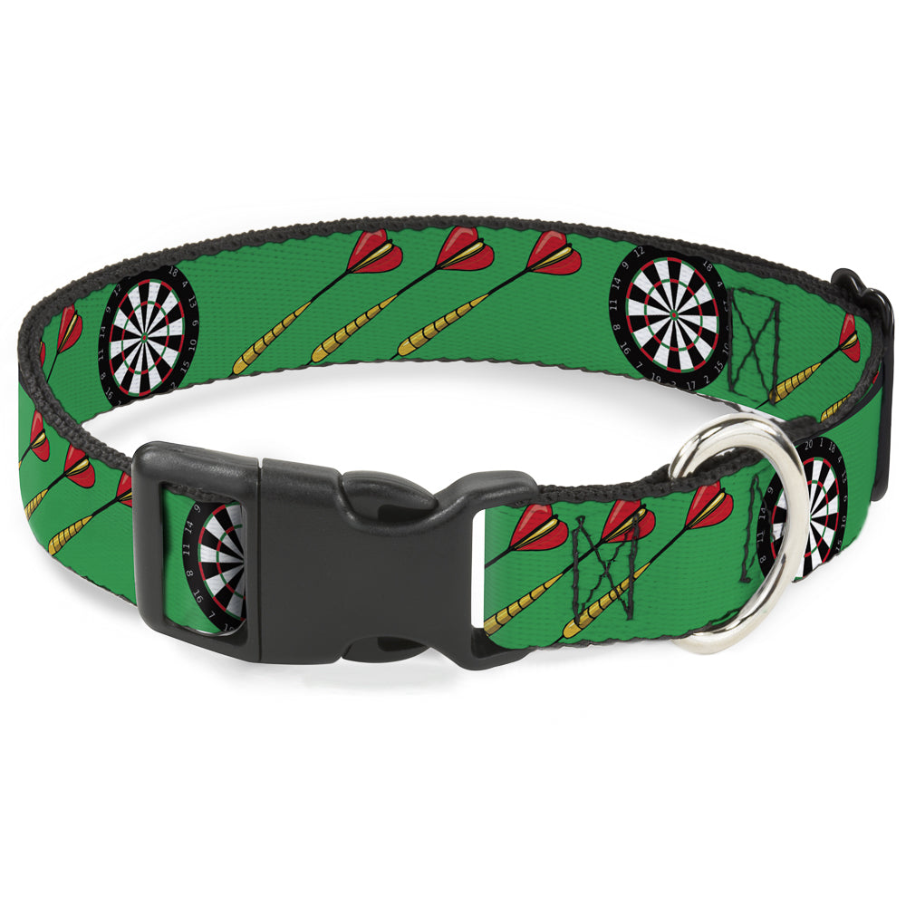 Plastic Clip Collar - Darts Green/Multi Color Plastic Clip Collars Buckle-Down