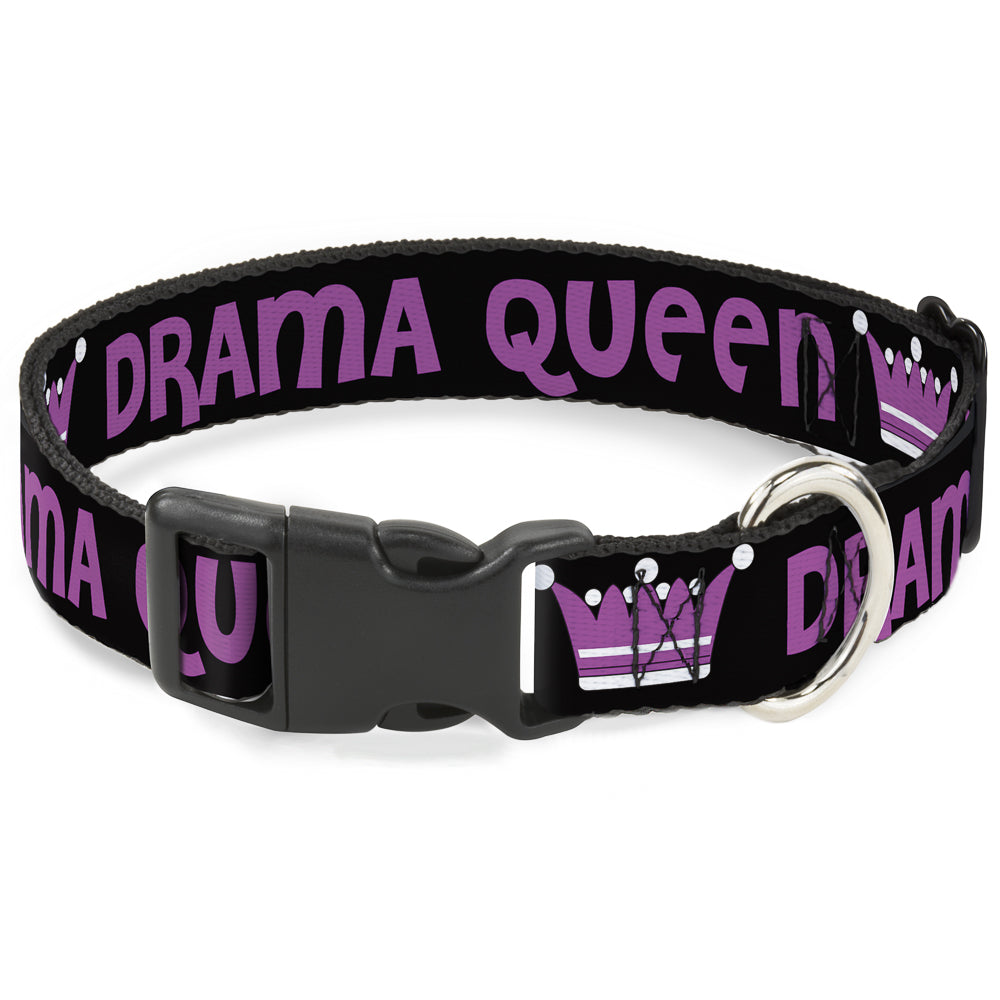 Plastic Clip Collar - DRAMA QUEEN Black/Fuchsia Plastic Clip Collars Buckle-Down