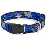 Plastic Clip Collar - Die Hard Skulls & Stars1 Blue/Grays Plastic Clip Collars Buckle-Down
