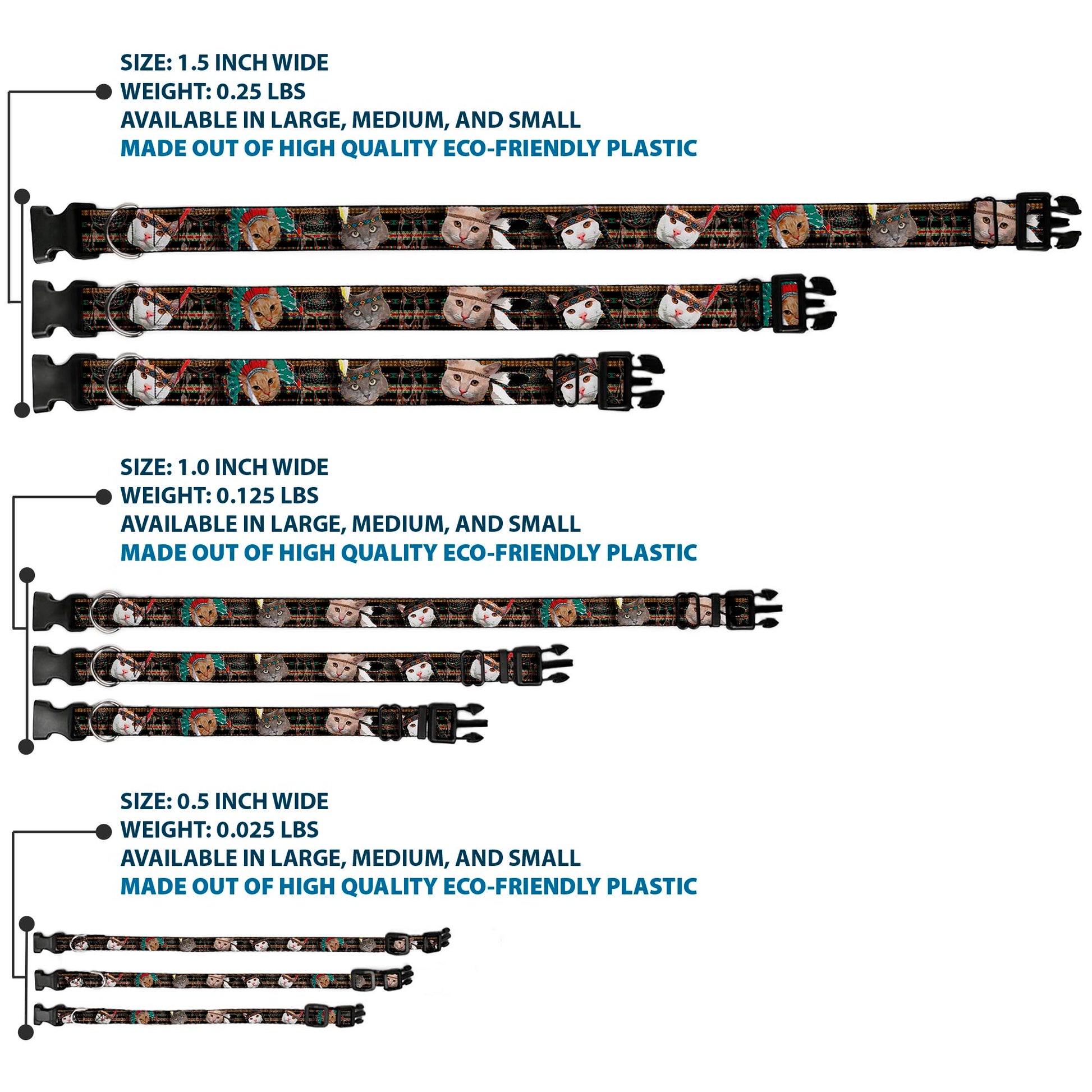Plastic Clip Collar - Dream Catcher Cats Plastic Clip Collars Buckle-Down