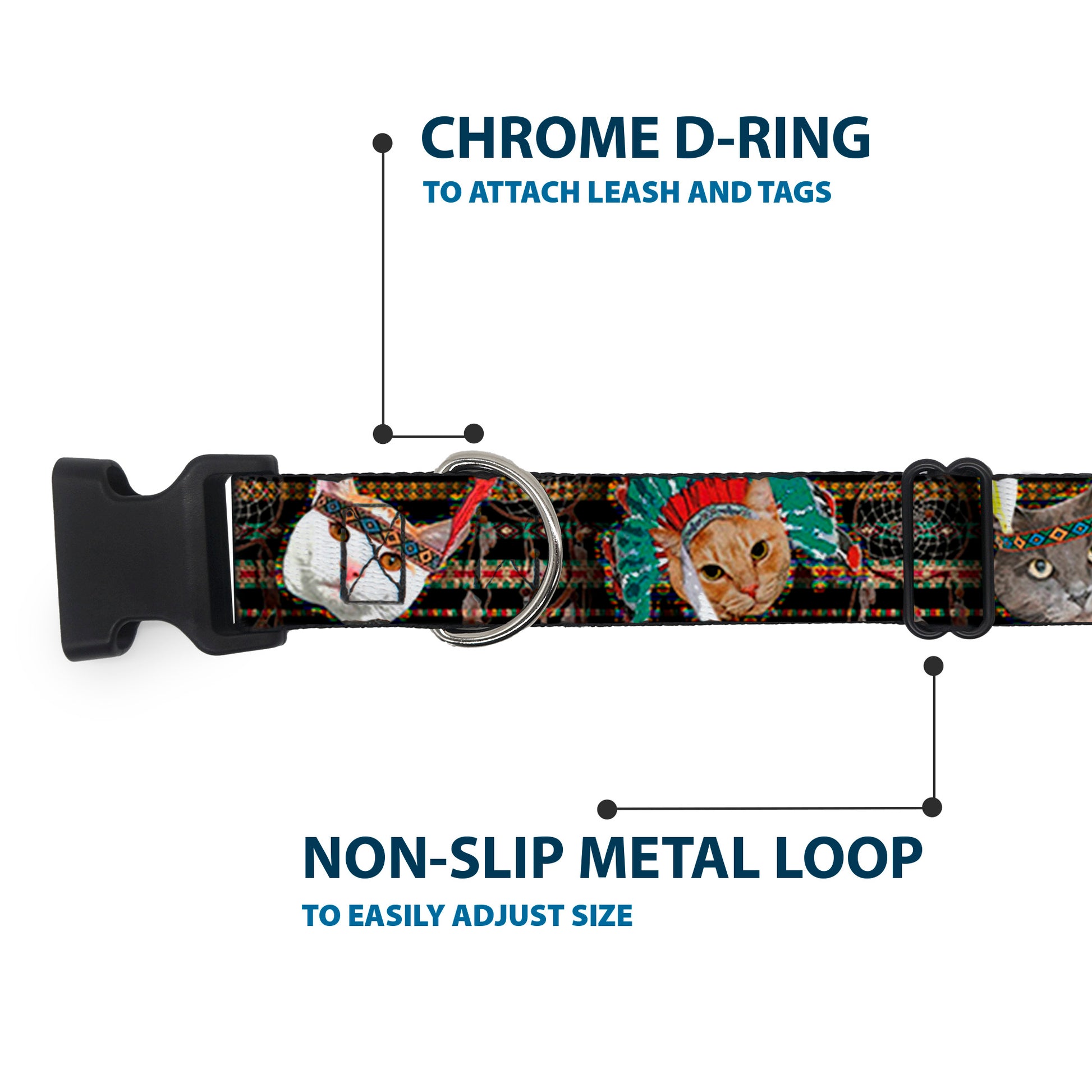 Plastic Clip Collar - Dream Catcher Cats Plastic Clip Collars Buckle-Down