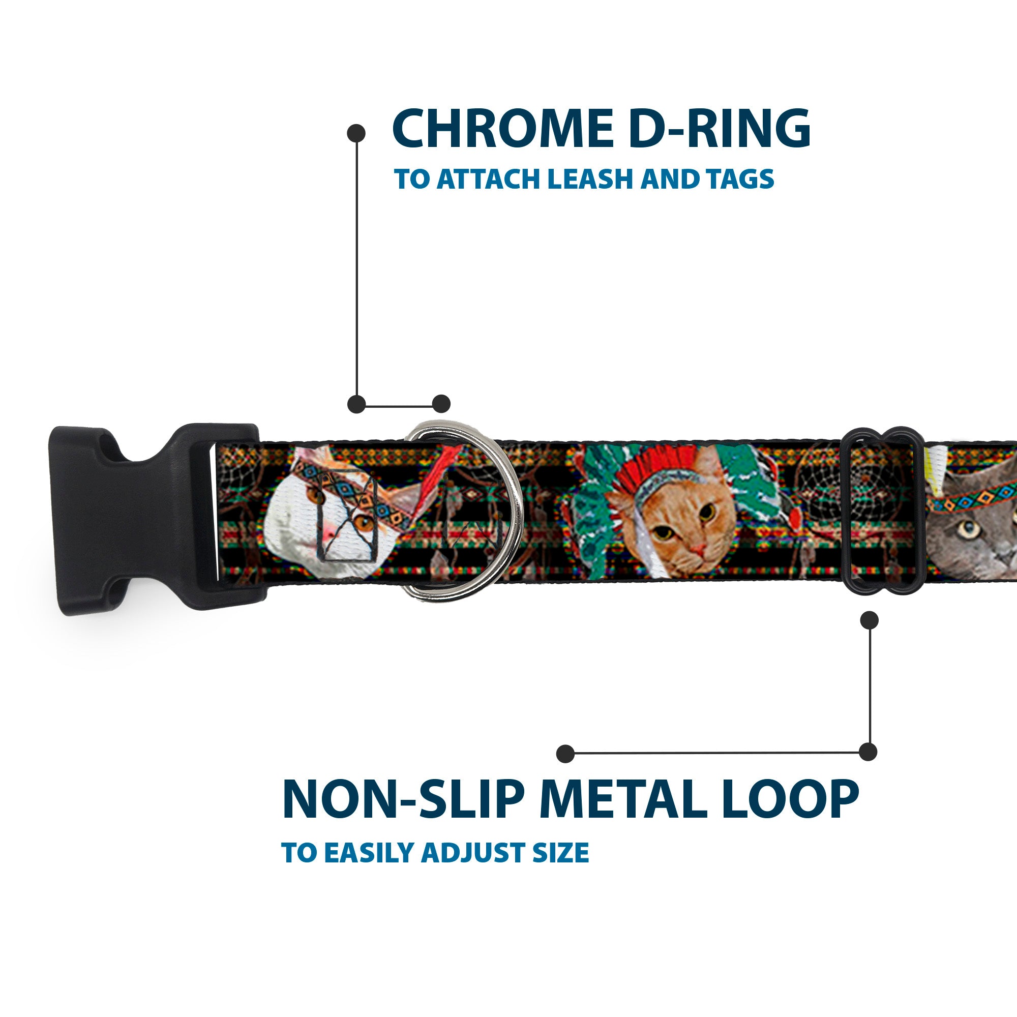 Plastic Clip Collar - Dream Catcher Cats Plastic Clip Collars Buckle-Down