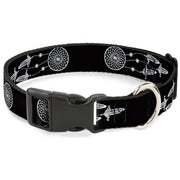 Buckle-Down Plastic Buckle Dog Collar - Dream Catcher Black/White Plastic Clip Collars Buckle-Down