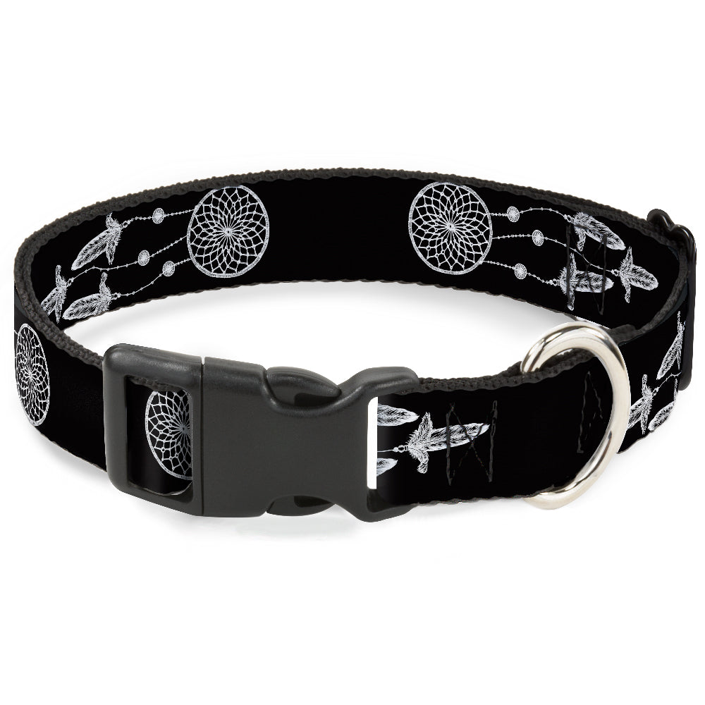 Buckle-Down Plastic Buckle Dog Collar - Dream Catcher Black/White Plastic Clip Collars Buckle-Down