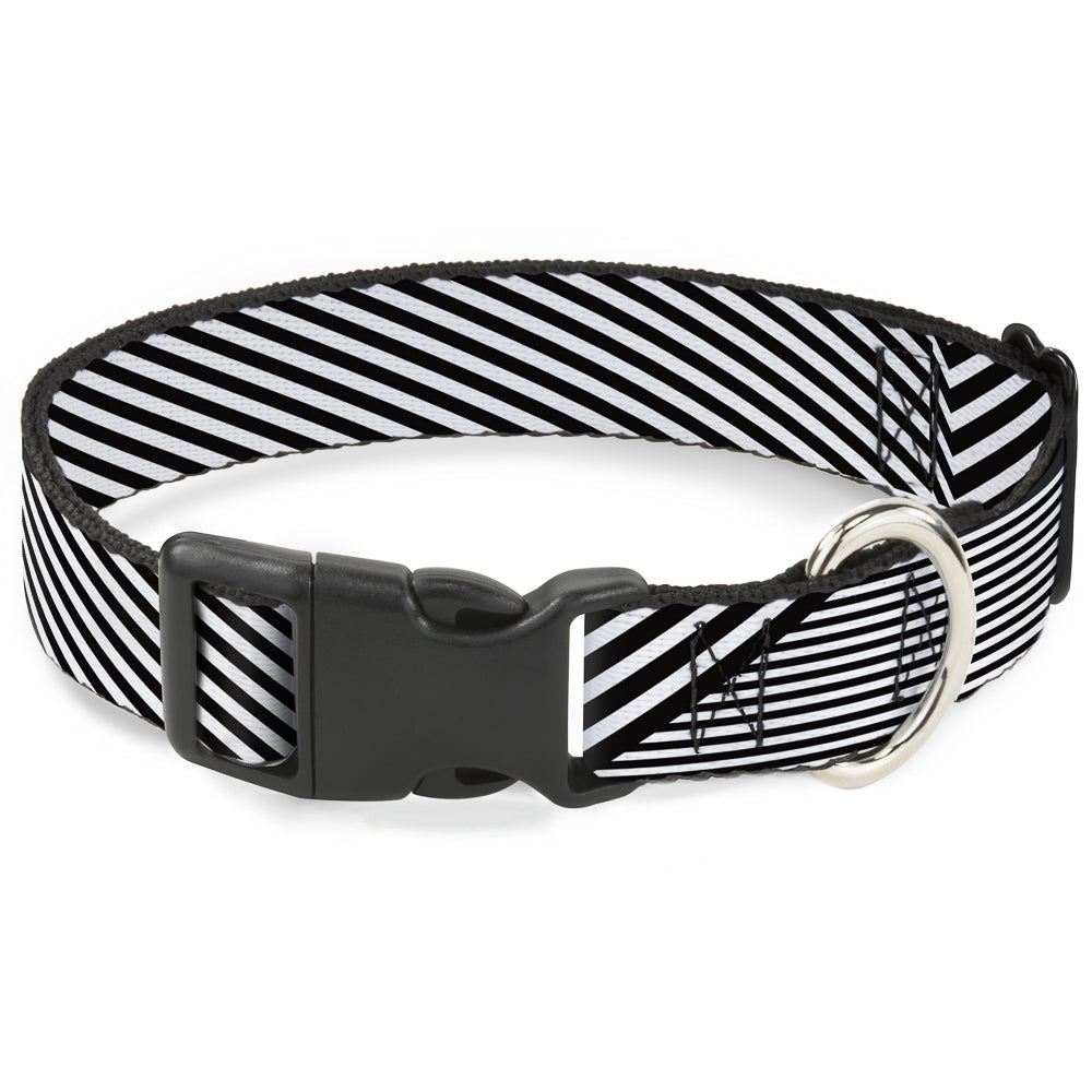 Plastic Clip Collar - Eighties 7 Black/White Plastic Clip Collars Buckle-Down