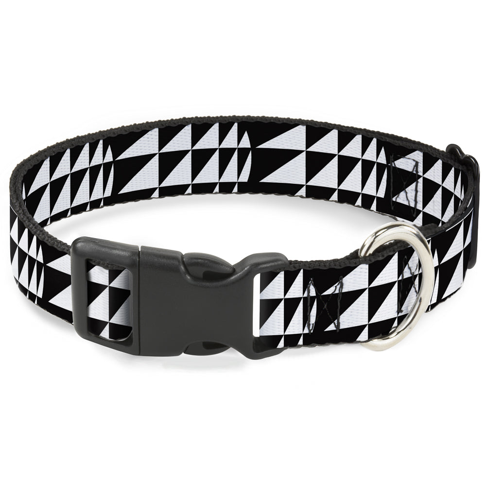 Plastic Clip Collar - Eighties 8 Black/White Plastic Clip Collars Buckle-Down