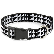 Plastic Clip Collar - Eighties 8 Black/White Plastic Clip Collars Buckle-Down