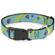 Plastic Clip Collar - Eighties Party Blue/Yellow/Pink Plastic Clip Collars Buckle-Down