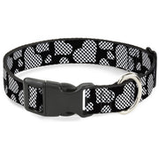 Plastic Clip Collar - Eighties Hearts Black/White Plastic Clip Collars Buckle-Down