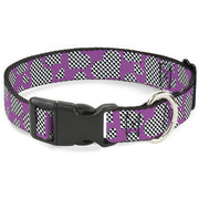 Plastic Clip Collar - Eighties Hearts Fuchsia/Black/White Plastic Clip Collars Buckle-Down