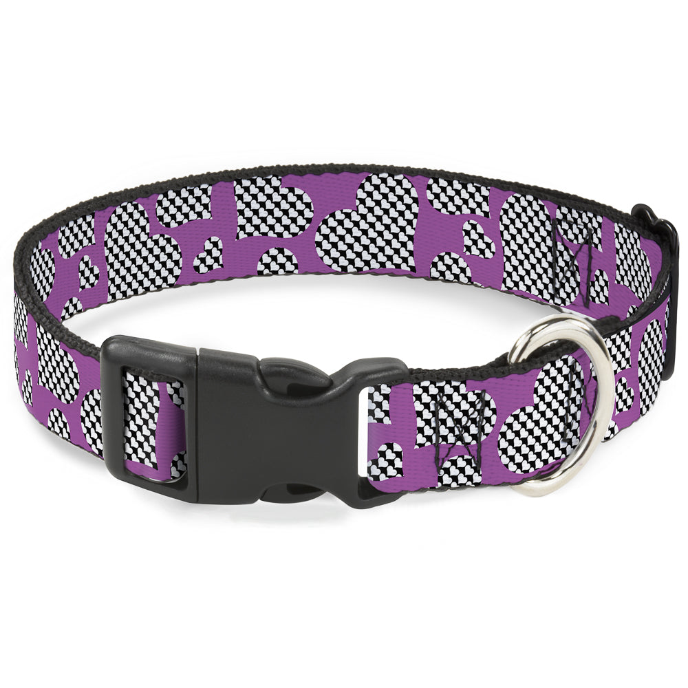 Plastic Clip Collar - Eighties Hearts Fuchsia/Black/White Plastic Clip Collars Buckle-Down