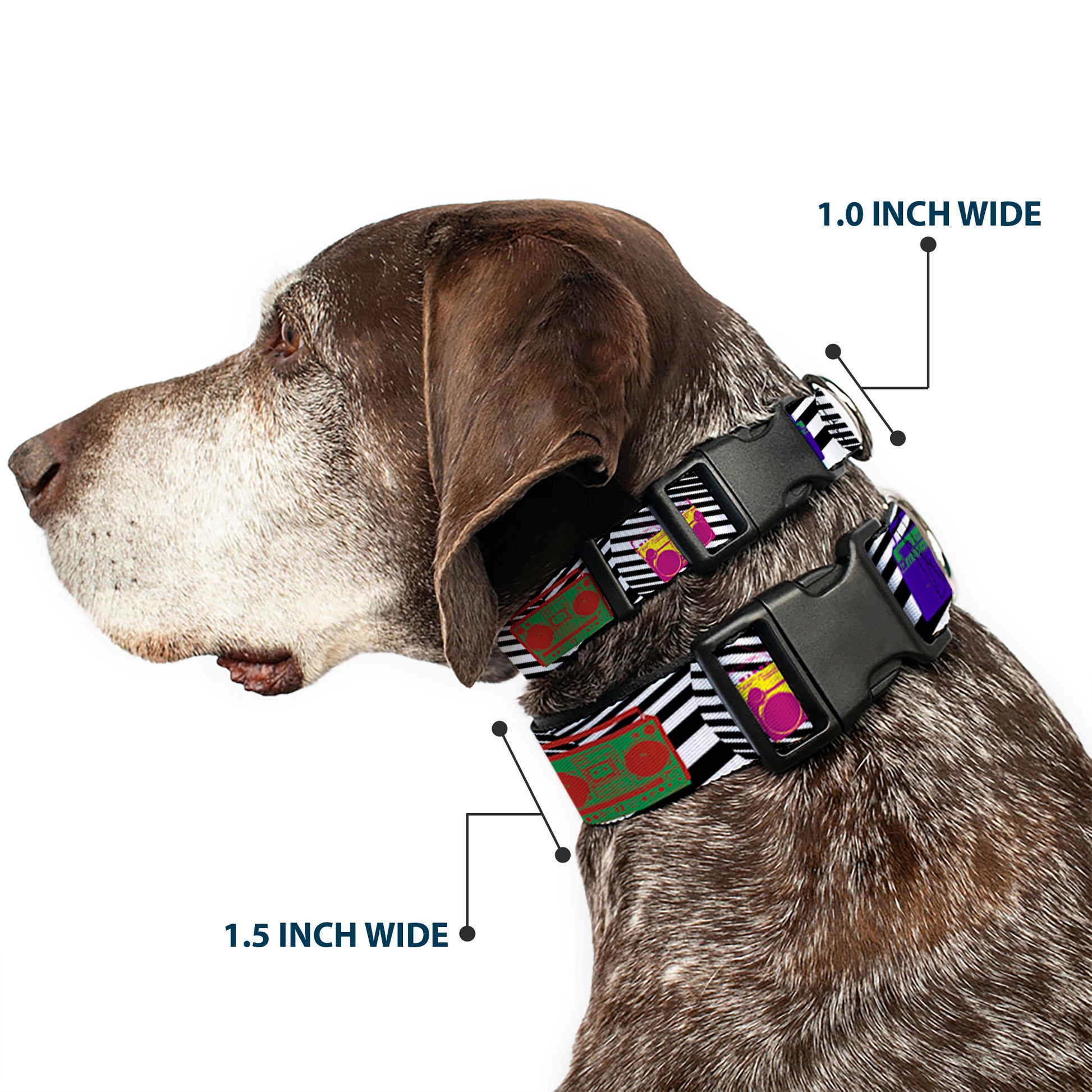 Plastic Clip Collar - Eighties Boomboxes Plastic Clip Collars Buckle-Down