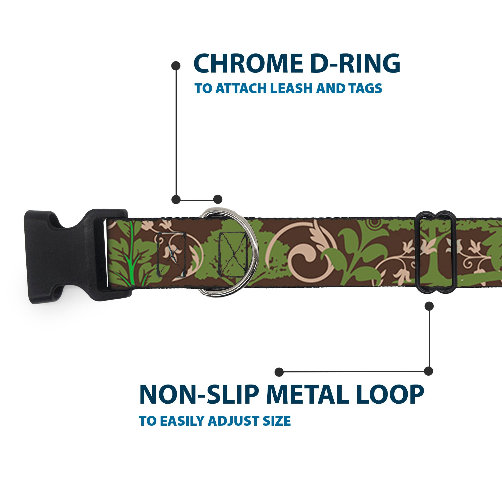 Plastic Clip Collar - Earthy Brown/Green Plastic Clip Collars Buckle-Down