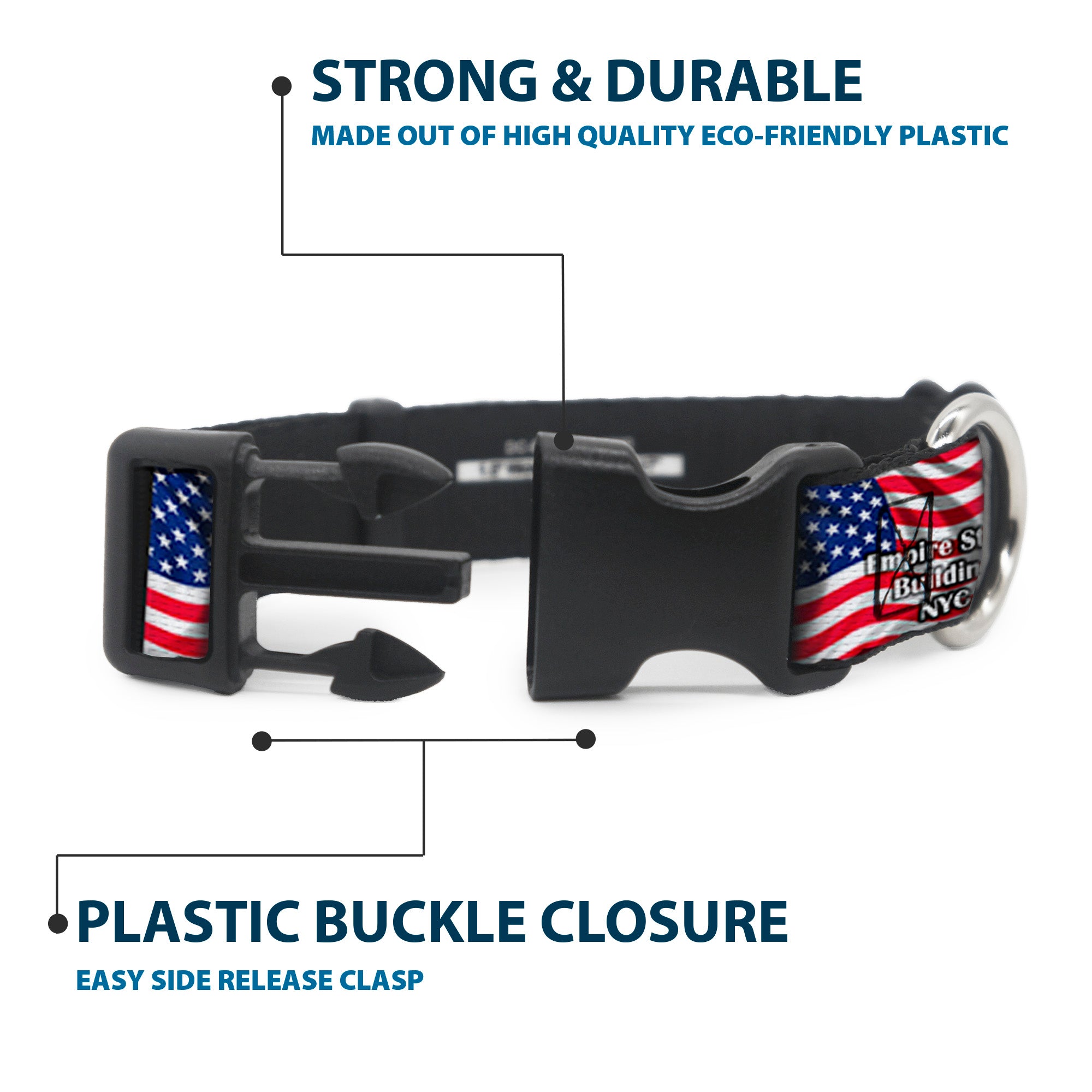 Plastic Clip Collar - Empire State Building NYC Plastic Clip Collars Buckle-Down