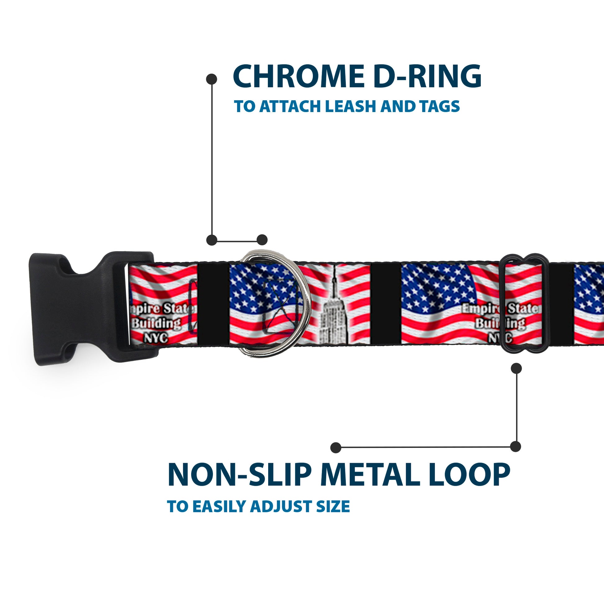 Plastic Clip Collar - Empire State Building NYC Plastic Clip Collars Buckle-Down