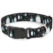 Plastic Clip Collar - Emperor Penguins w/Bubbles Black/Gray/Turqs Plastic Clip Collars Buckle-Down