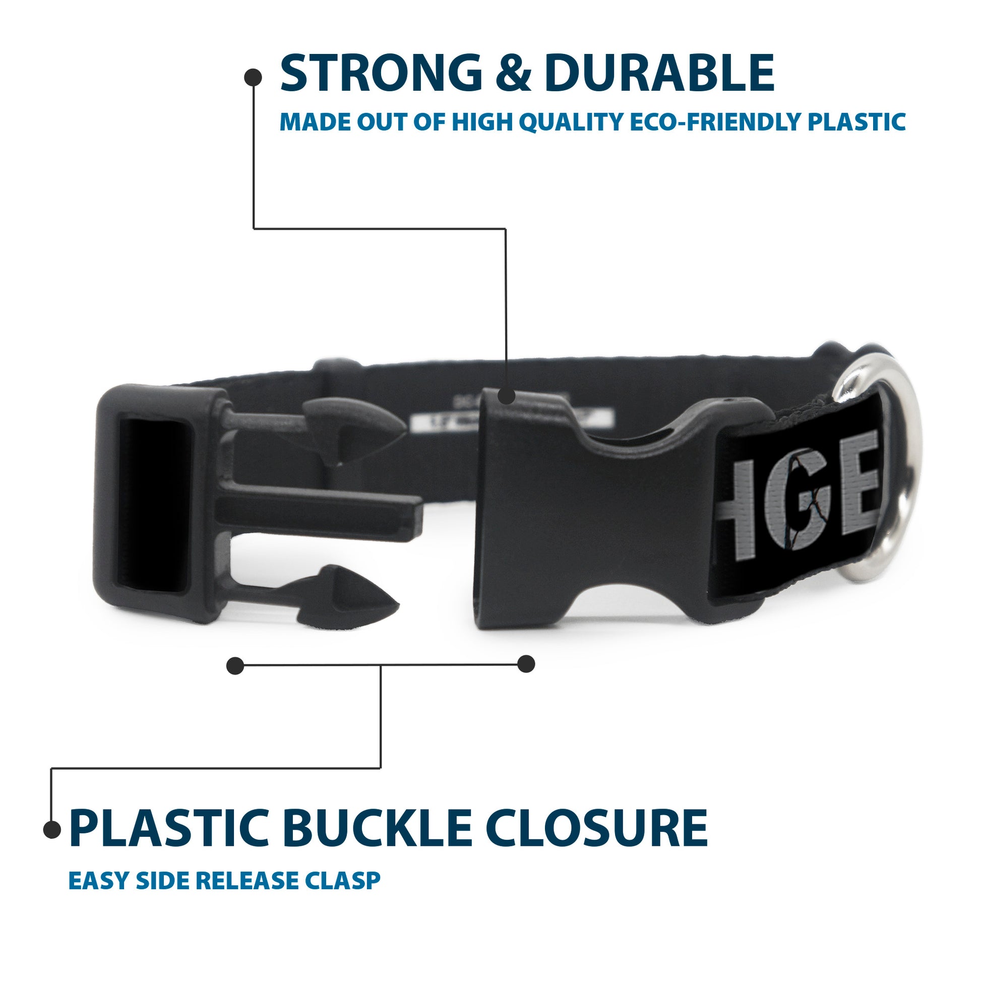 Plastic Clip Collar - ERMAHGERD! Black/Gray Plastic Clip Collars Buckle-Down