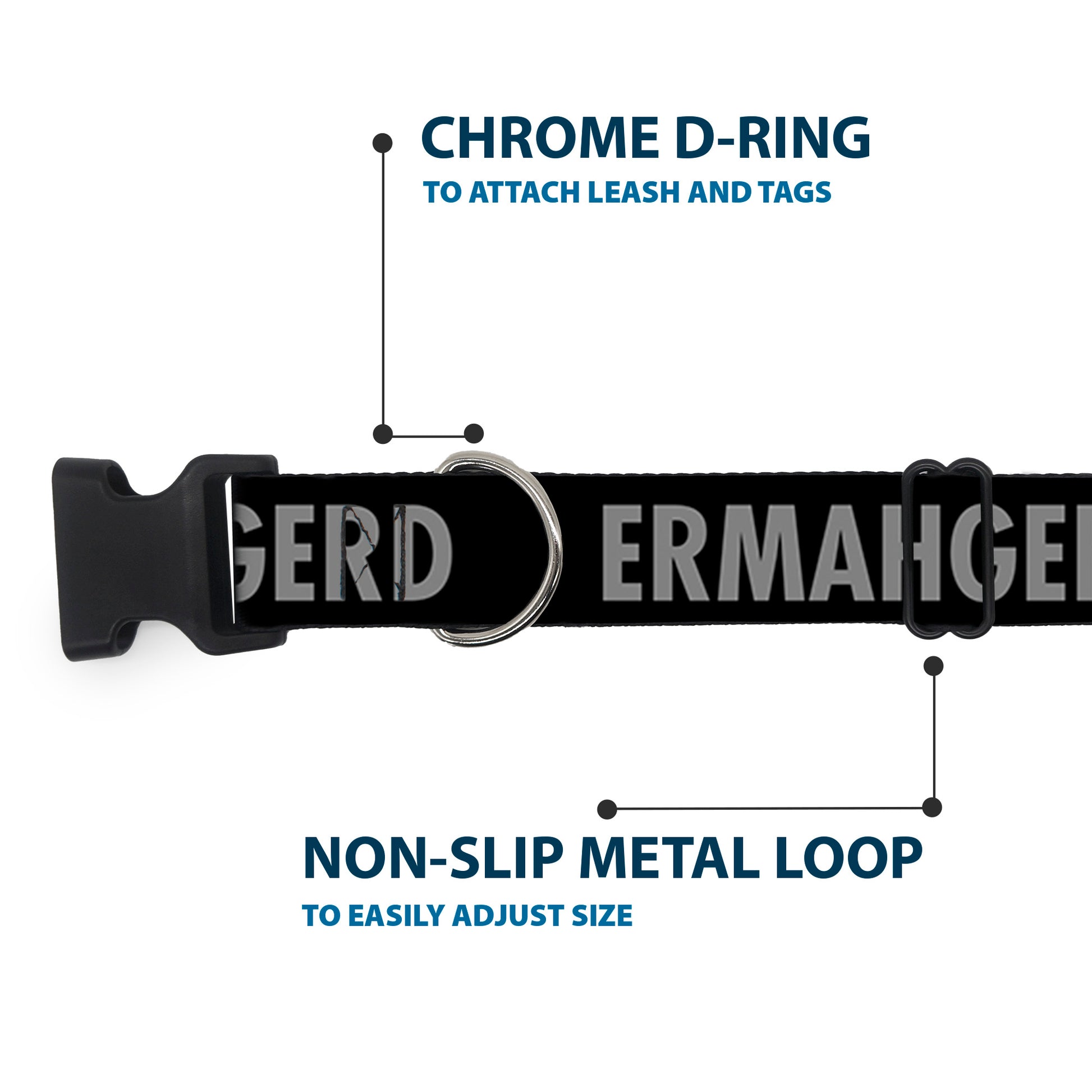 Plastic Clip Collar - ERMAHGERD! Black/Gray Plastic Clip Collars Buckle-Down