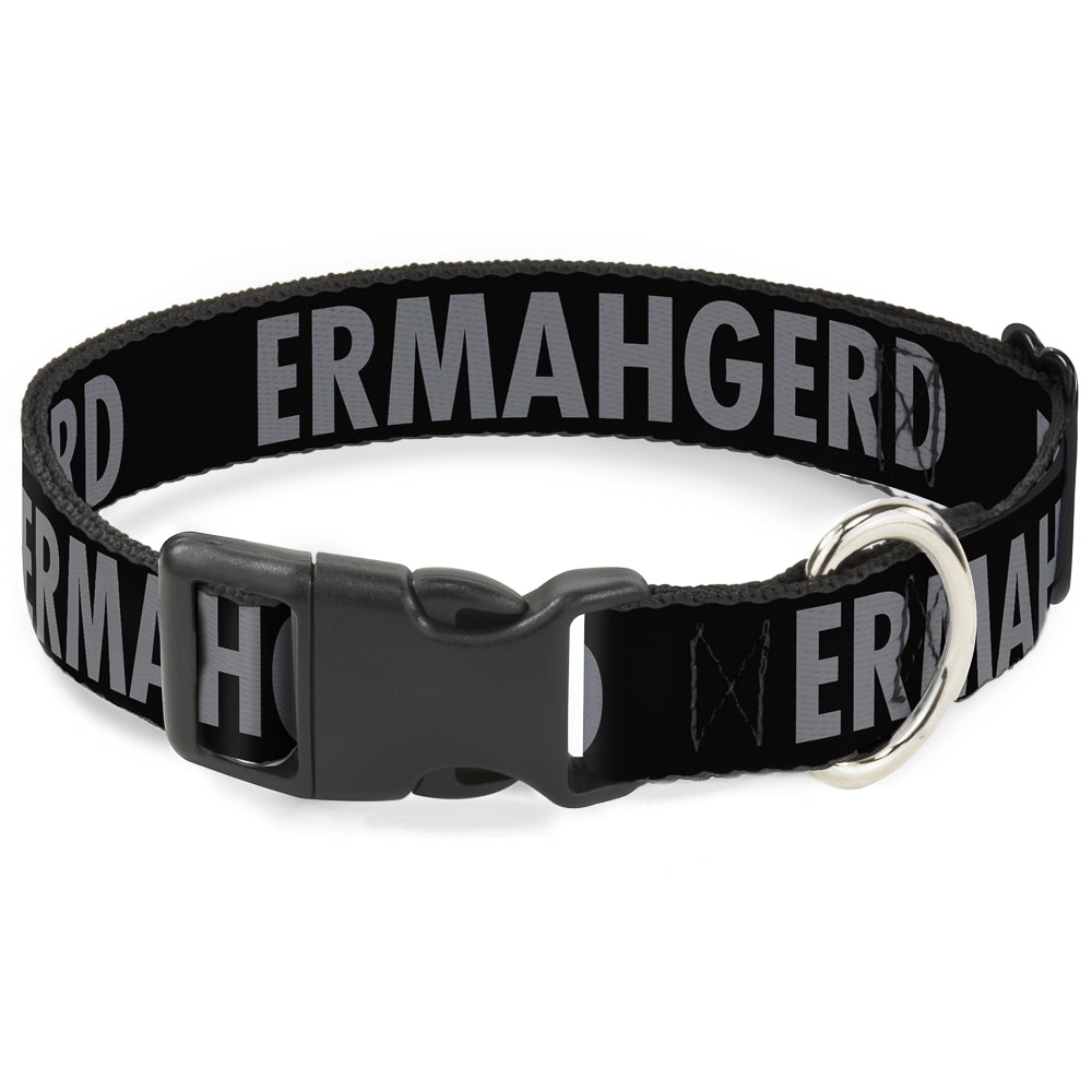 Plastic Clip Collar - ERMAHGERD! Black/Gray Plastic Clip Collars Buckle-Down