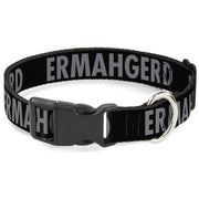 Plastic Clip Collar - ERMAHGERD! Black/Gray Plastic Clip Collars Buckle-Down
