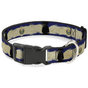 Plastic Clip Collar - El Salvador Flag Distressed Painting Plastic Clip Collars Buckle-Down