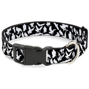 Plastic Clip Collar - Eagle Silhouettes Scattered Black/White Plastic Clip Collars Buckle-Down