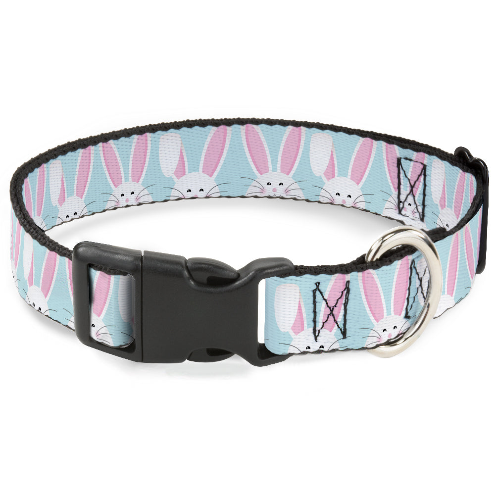 Plastic Clip Collar - Easter Bunnies Smiling Sky Blue Plastic Clip Collars Buckle-Down