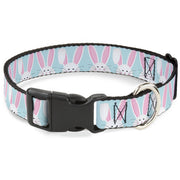 Plastic Clip Collar - Easter Bunnies Smiling Sky Blue Plastic Clip Collars Buckle-Down