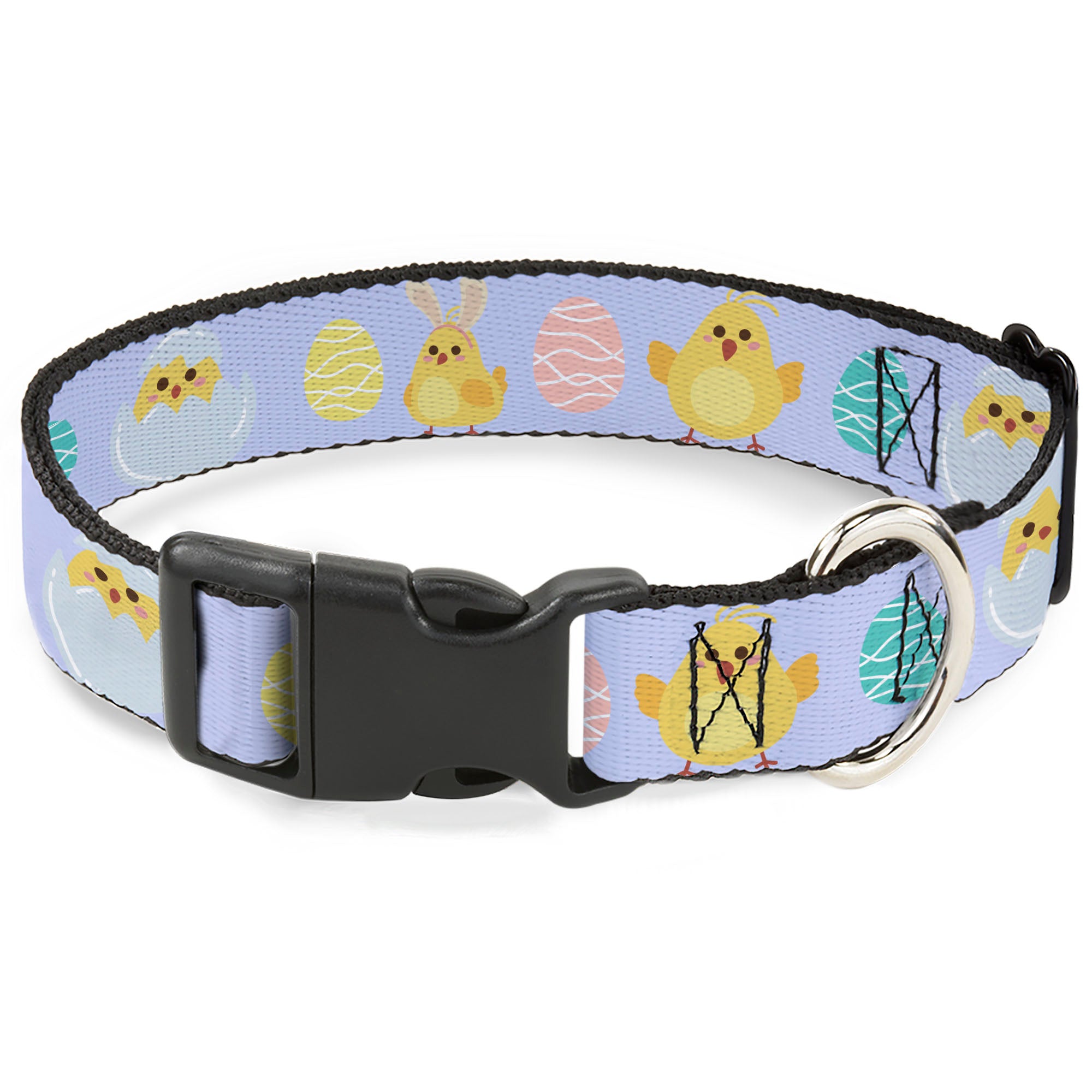 Plastic Clip Collar - Easter Chicks and Eggs Lavender Plastic Clip Collars Buckle-Down