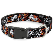 Plastic Clip Collar - Flaming Dice Plastic Clip Collars Buckle-Down