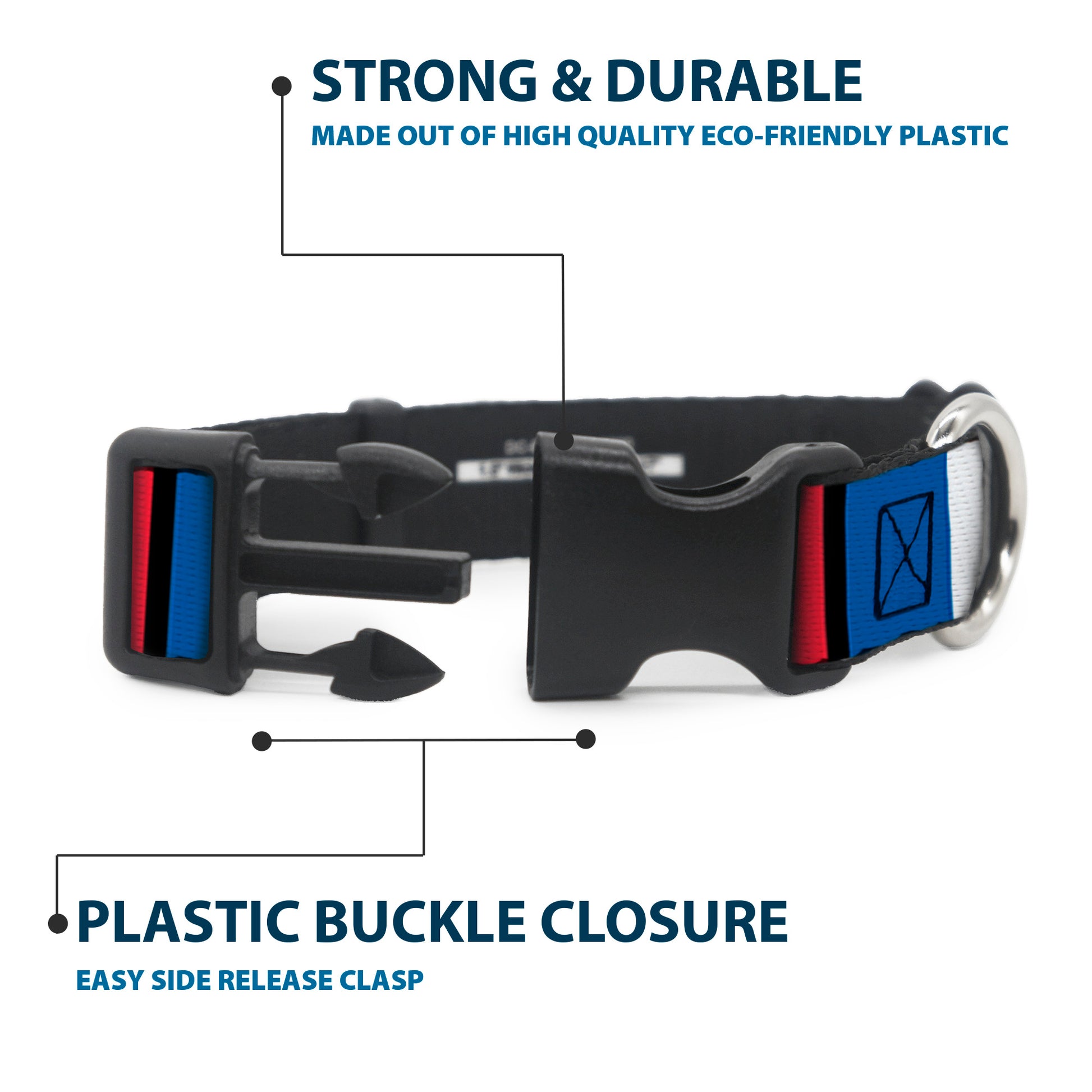 Plastic Clip Collar - France Flags Plastic Clip Collars Buckle-Down