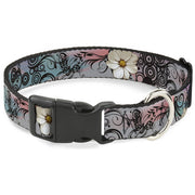 Plastic Clip Collar - Flowers w/Filigree Pink Plastic Clip Collars Buckle-Down