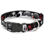 Plastic Clip Collar - Fright Night Black/White/Red Plastic Clip Collars Buckle-Down