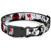 Plastic Clip Collar - Fright Night White/Black/Red Plastic Clip Collars Buckle-Down