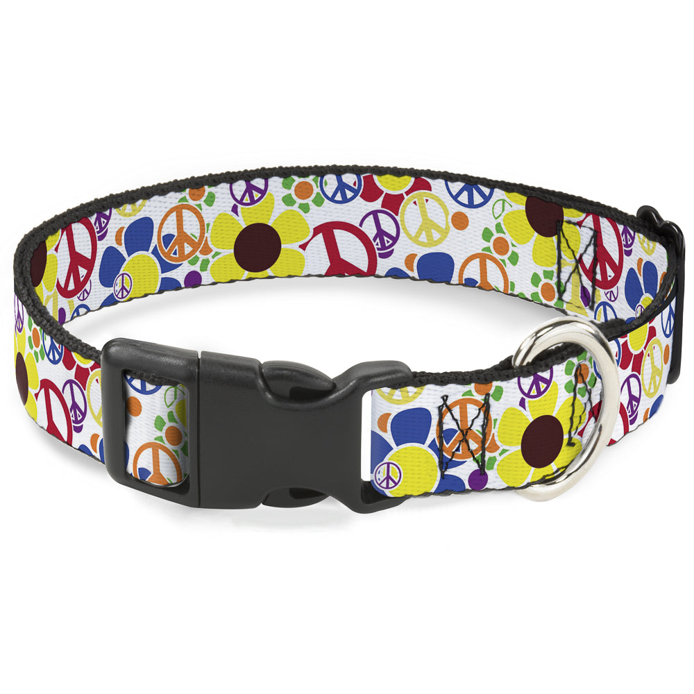 Plastic Clip Collar - Flower Peace Power Plastic Clip Collars Buckle-Down
