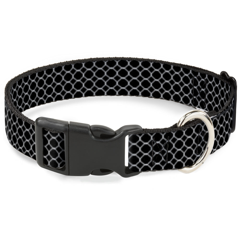 Plastic Clip Collar - Fishnet Stocking Black/White Plastic Clip Collars Buckle-Down