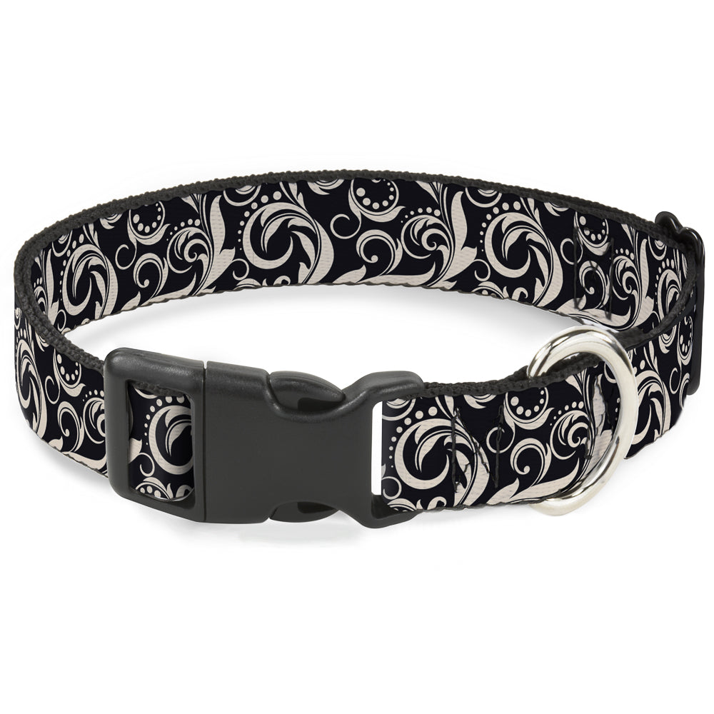 Plastic Clip Collar - Filigree Navy/Khaki Plastic Clip Collars Buckle-Down
