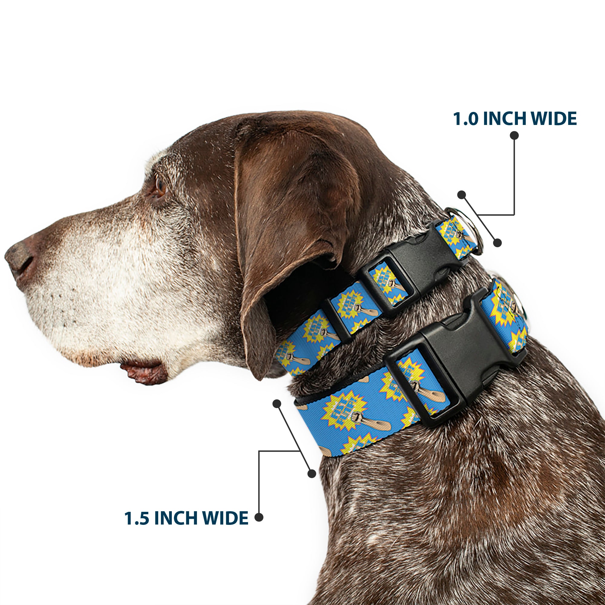 Plastic Clip Collar - Fist Pump Baby Blue/Yellow Plastic Clip Collars Buckle-Down