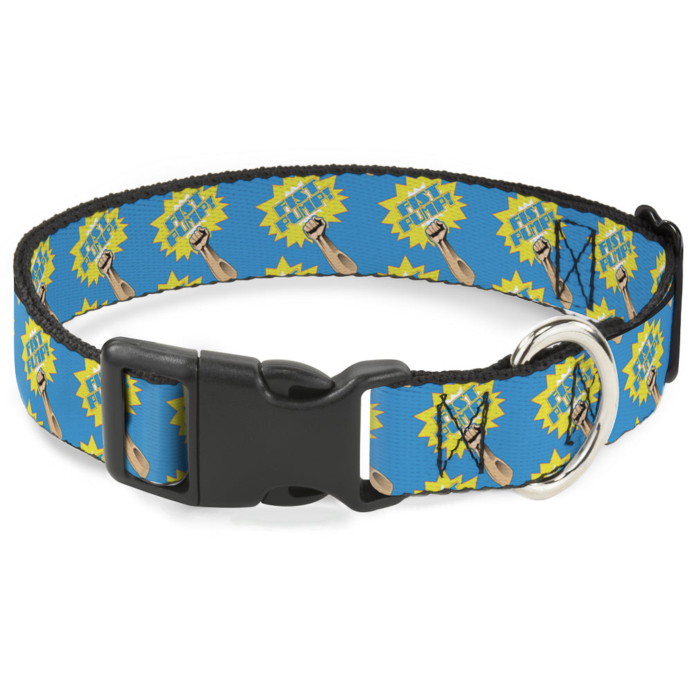 Plastic Clip Collar - Fist Pump Baby Blue/Yellow Plastic Clip Collars Buckle-Down