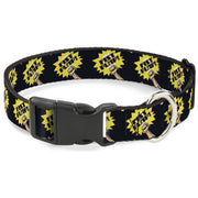 Plastic Clip Collar - Fist Pump Black/Yellow Plastic Clip Collars Buckle-Down