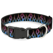 Plastic Clip Collar - Flames Black/Blue/Pink Plastic Clip Collars Buckle-Down