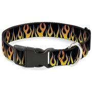 Plastic Clip Collar - Flames Black/Yellow/Orange Plastic Clip Collars Buckle-Down