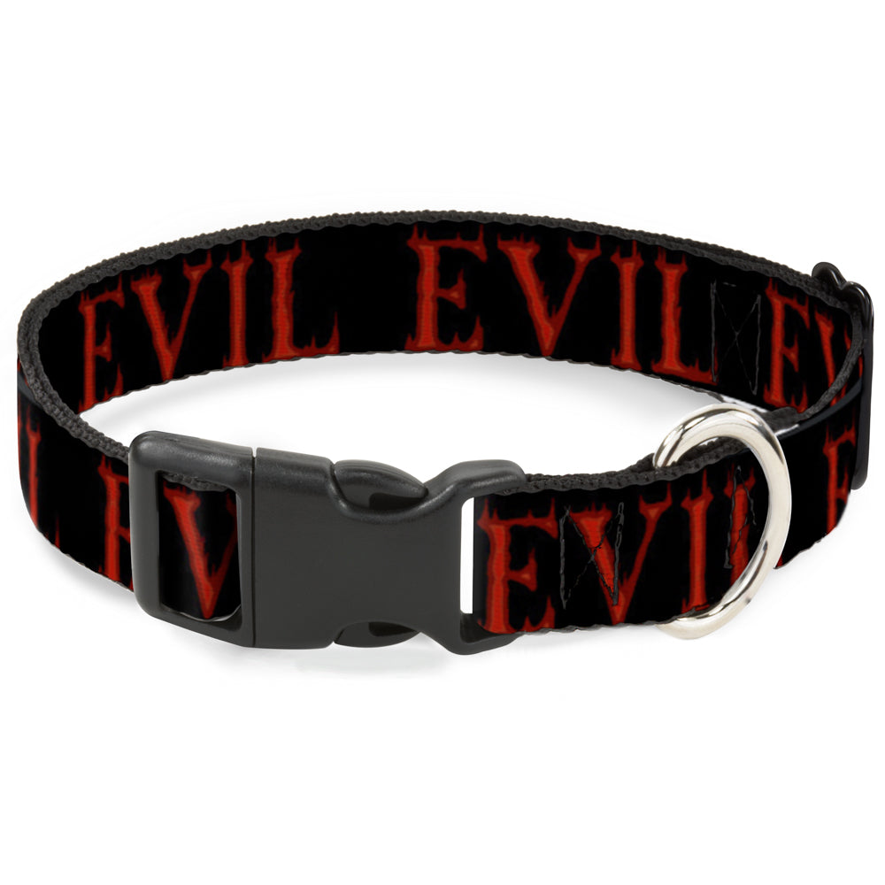 Plastic Clip Collar - Flaming EVIL Black/Red Plastic Clip Collars Buckle-Down