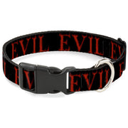 Plastic Clip Collar - Flaming EVIL Black/Red Plastic Clip Collars Buckle-Down